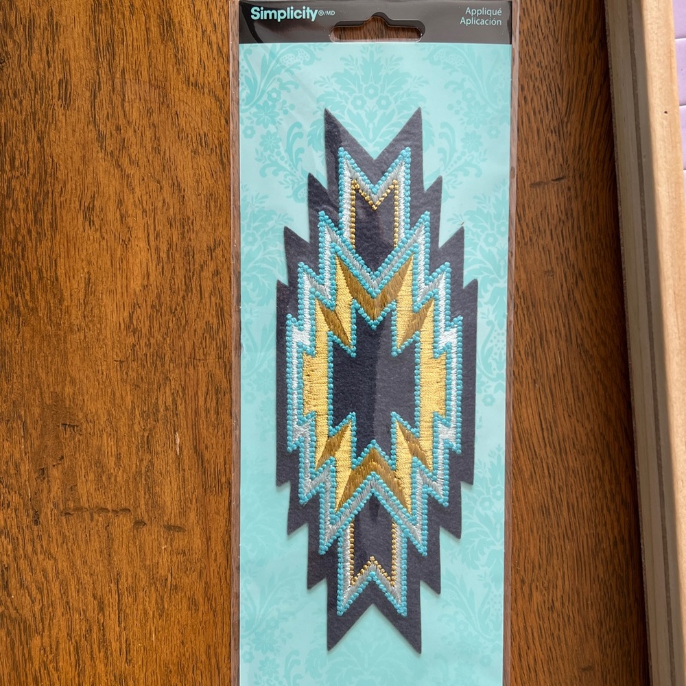 Simplicity Blue and Gold Zigzag Patch